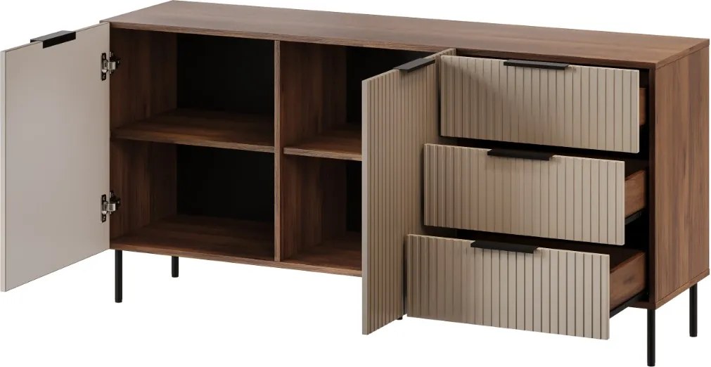 KOMODA FLORENCE WARMSKÝ ORECH / KAŠMÍR 156 cm