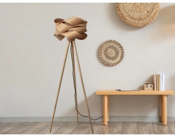 Drevená stojaca lampa 1xE27/60W/230V masív/dýha/jaseň