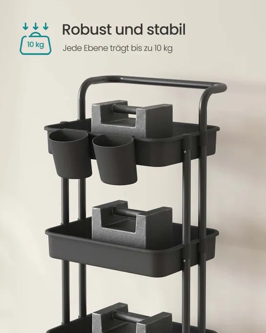 Pojazdný regál čierny BSC077BZ01