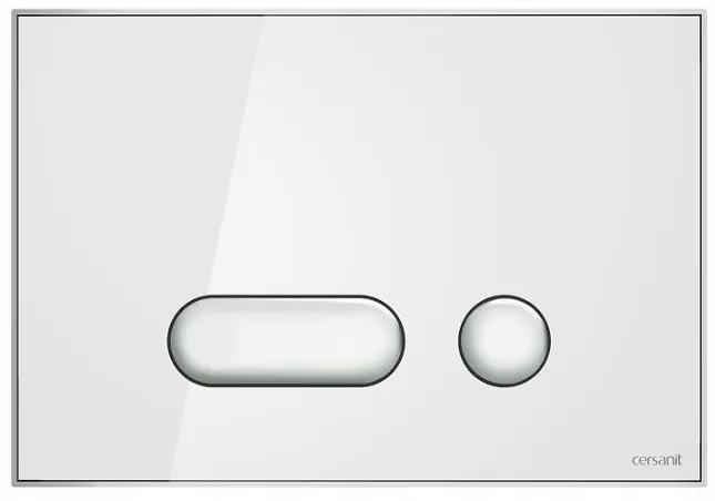 Cersanit Intera, splachovacie tlačidlo, biele sklo, S97-022