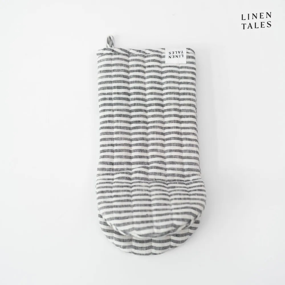 Ľanová chňapka Thin Black Stripes – Linen Tales