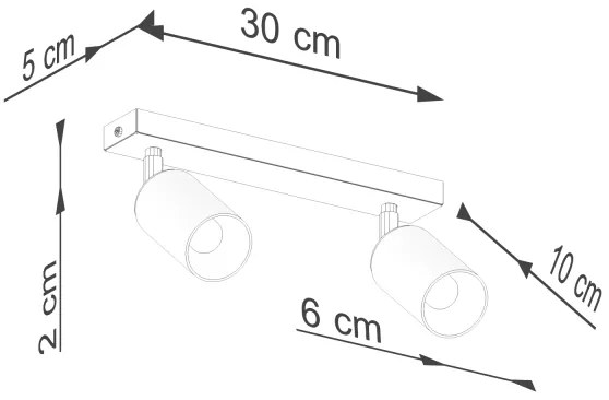 Sollux SL.1375 - Bodové svietidlo WINX 2xGU10/10W/230V čierna/meď
