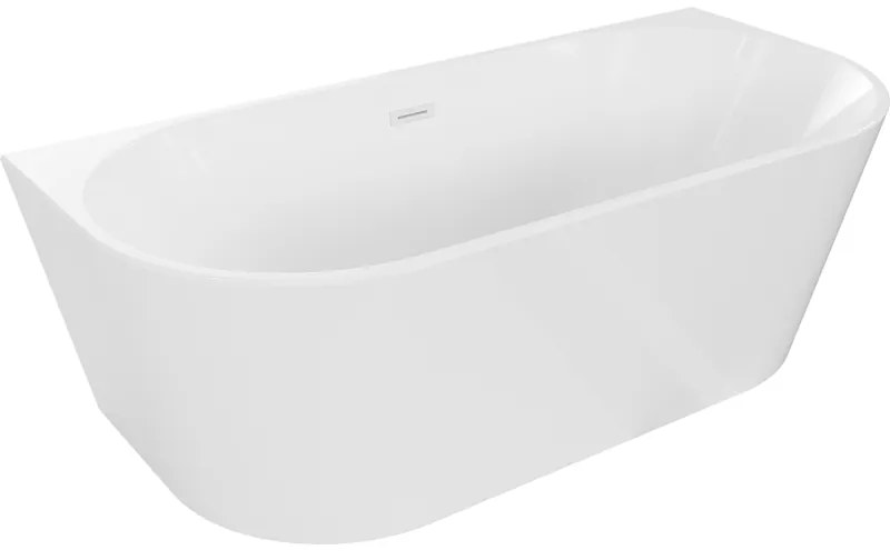 Mexen Oval, voľne stojaca nástenná vaňa 170 x 80 cm, biela, biely prepad, 52671708000-20