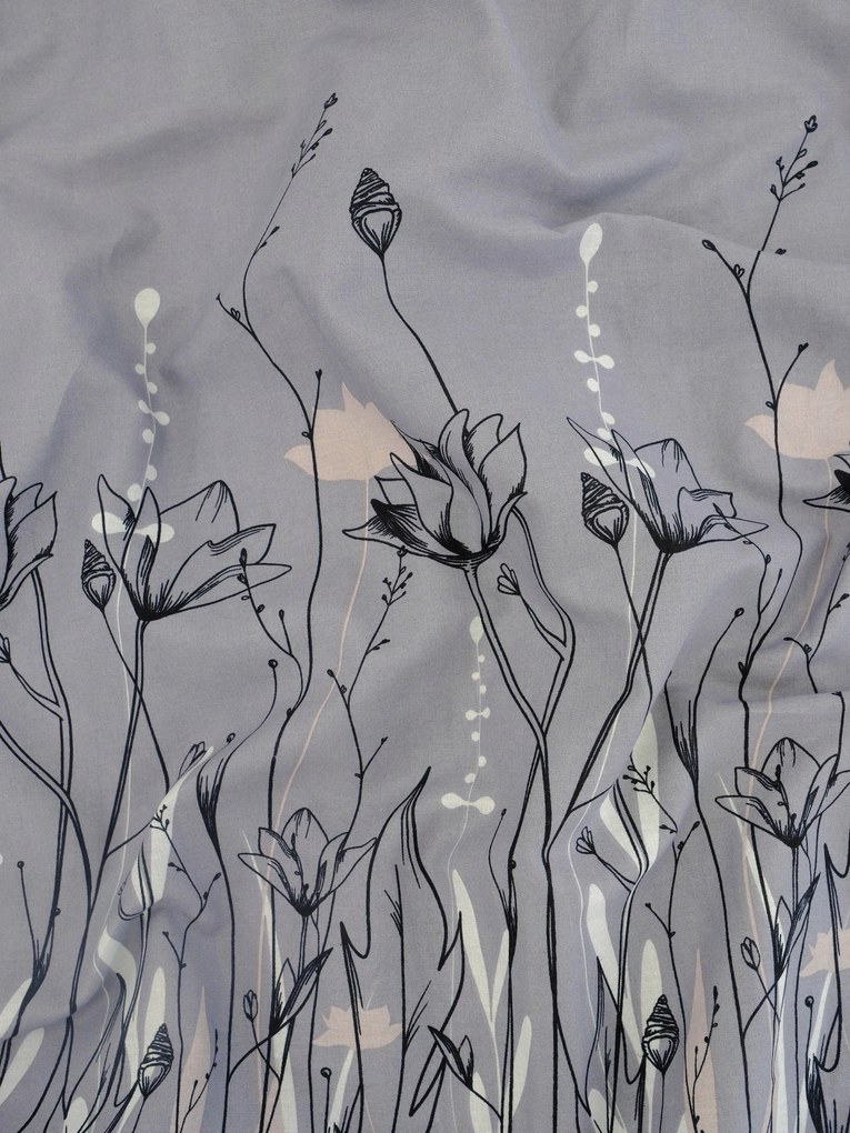 Bavlnené obliečky Renforcé - Aneta šedá 140 × 200 cm, 70 x 90 cm