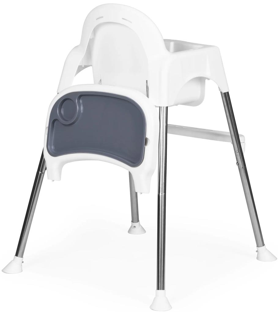 EcoToys Detská stolička na kŕmenie 2v1 biela
