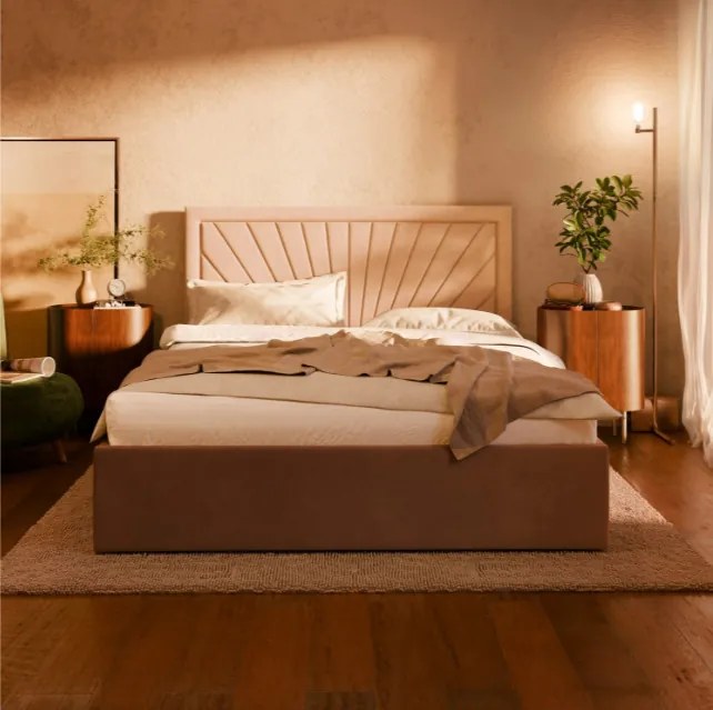 Manželská posteľ VASTO Velvet 140×200 cm svetlosivá