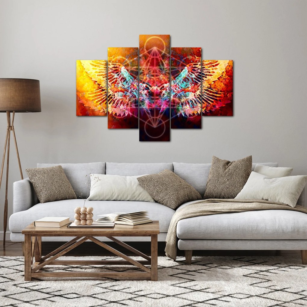 Obraz - Merkaba s krídlami, abstrakcia (150x105 cm)