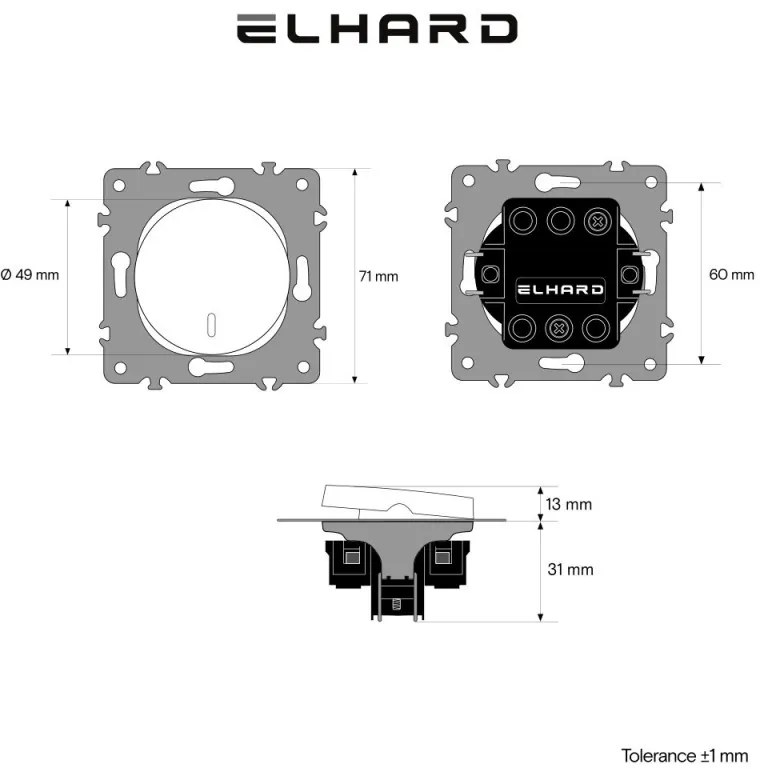 Elhard Okrúhle tlačidlo Rondo č.1/0So s LED indikátorom, biele RD1082W