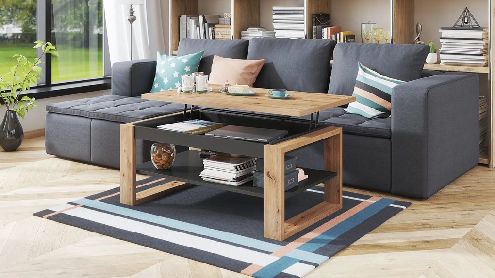 NUO dub artisan / antracit, konferenčný stolík