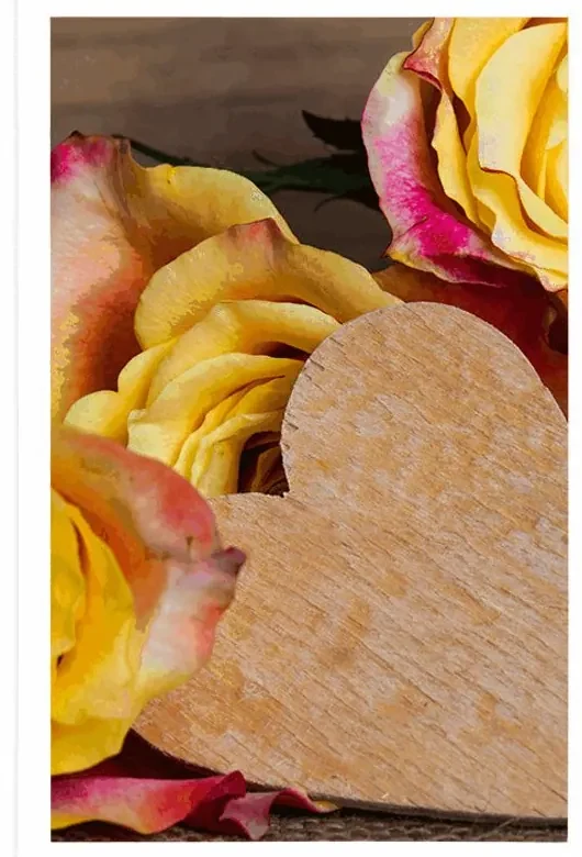 Plagát valentínske žlté ruže - 40x60 silver
