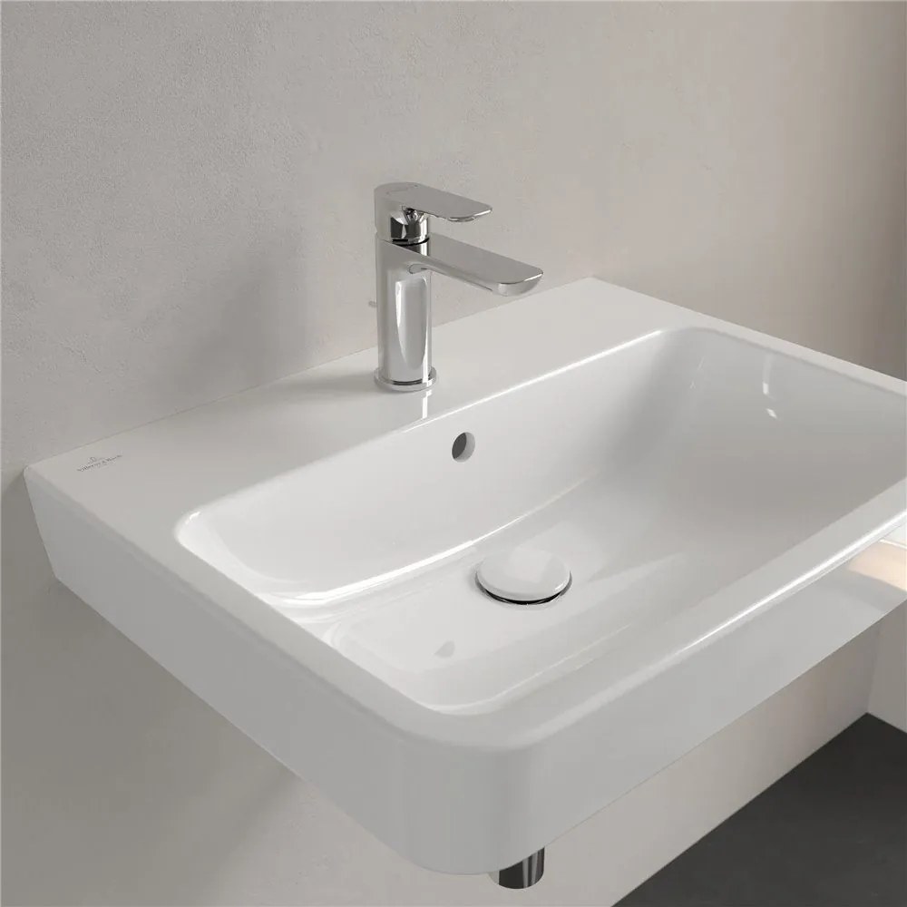 VILLEROY & BOCH O.novo závesné umývadlo s otvorom (zadná a spodná strana brúsená), s prepadom, 600 x 460 mm, biela alpská, s povrchom CeramicPlus, 4A416GR1