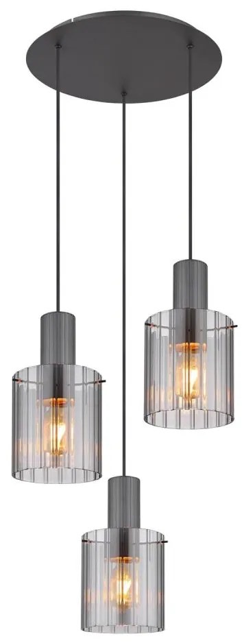 Globo 15904-3HR - Luster na lanku TULIVAR 3xE27/40W/230V pr. 48 cm šedá