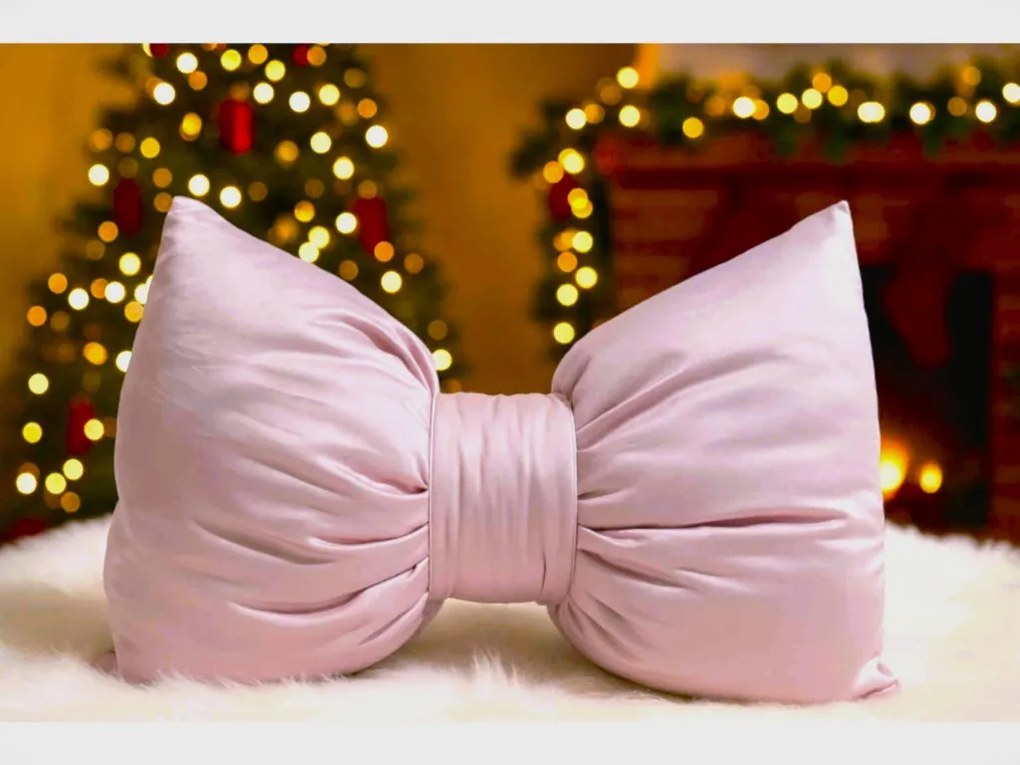 INTERMEDIC SK Dekoračný vankúš Mašľa ružová Veľkosť: 40x30 cm