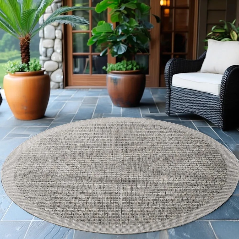 Sivý okrúhly vonkajší koberec ø 160 cm Giza – Ayyildiz Carpets