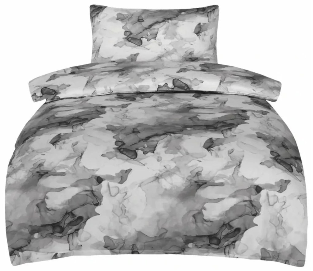 Obliečky bavlnený satén Minerál sivý 200x140cm+90x70cm TiaHome