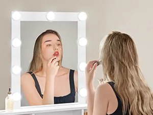 Toaletný stolík s osvetlením Vasagle Ora biely