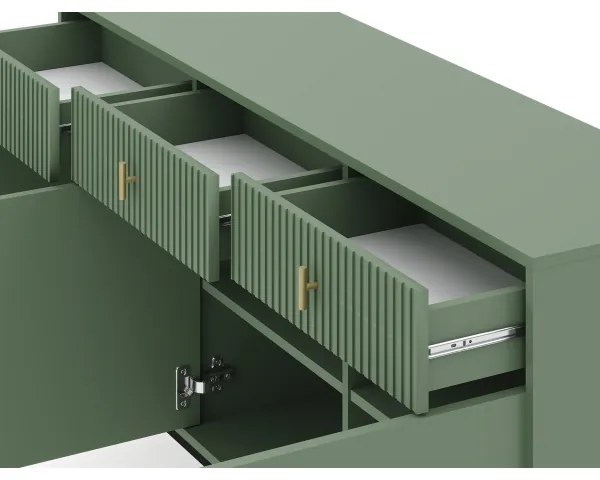Komoda SUE zelená/čierna