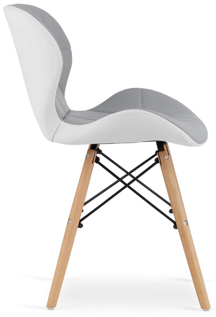 Sivo-biela stolička LAGO z eko kože
