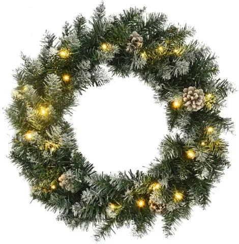 vidaXL Vianočný veniec s LED svetlami zelený 45 cm PVC-