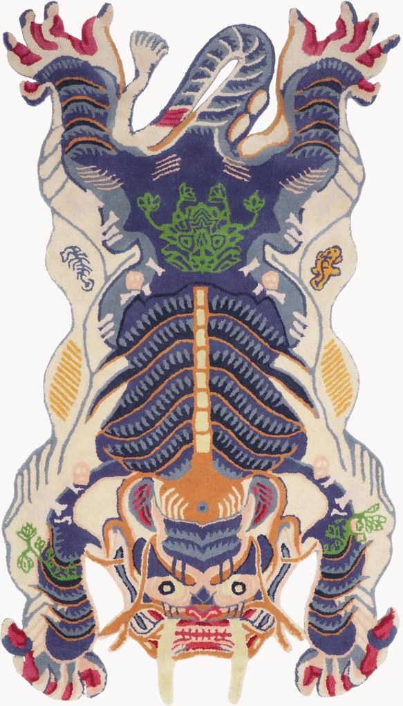 Ručne tuftovaný vlnený koberec Dragon