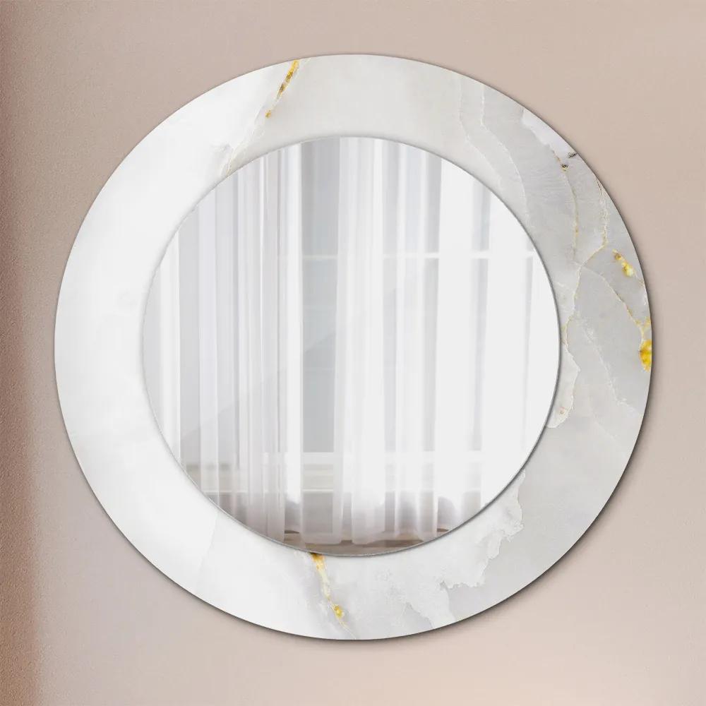 Okrúhle ozdobné zrkadlo Lesklý mramor fi 50 cm