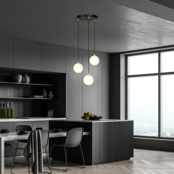 Luster na lanku ROYAL 3xE14/10W/230V pr. 30 cm čierna