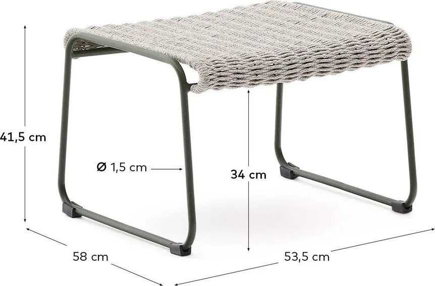 Sivozelená záhradná podnožka Maurina – Kave Home