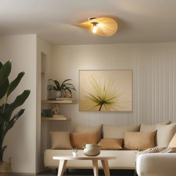 Brilagi - LED prisadený luster CERIA BOHO 1xE27/40W/230V, priemer 60 cm, rafia