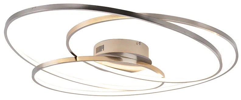 Oceľové stropné svietidlo 80 cm vrátane LED 3-stupňové stmievateľné - Rowin