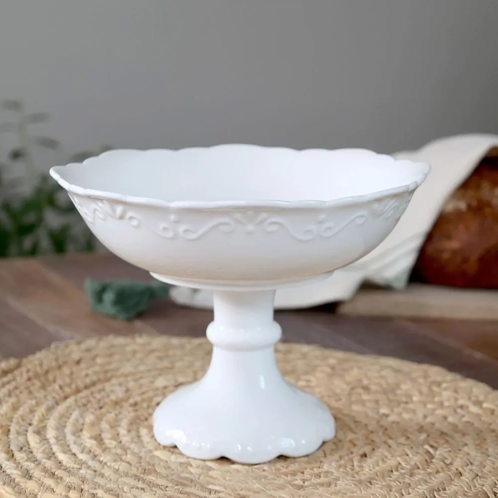 Porcelánová misa na nohe Provence lace - Ø 22*15 cm / 900ml