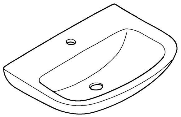 GROHE 39421000 - Závesné umývadlo BAU CERAMIC 609 × 442 mm keramika/biela