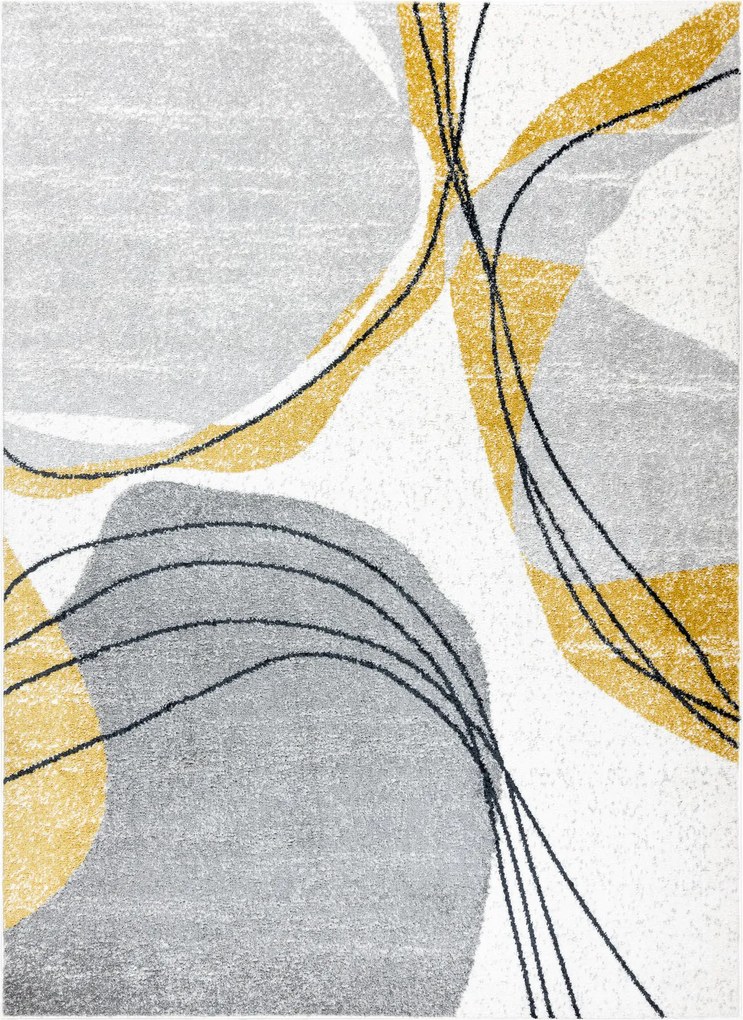 Kusový koberec Fusion 5868 white/yellow, 80x150, šedá, kancelária, Dywany Łuszczów