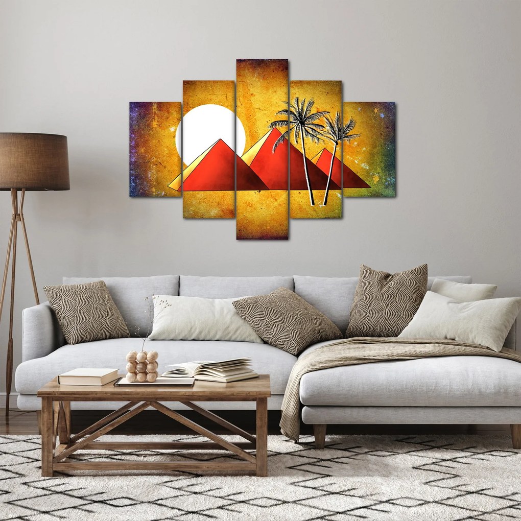 Obraz maľovaných egyptských pyramíd (150x105 cm)