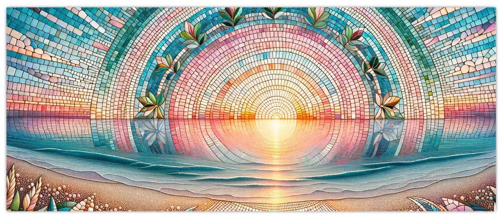 Obraz – Mozaika zapadajúceho slnka (120x50 cm)