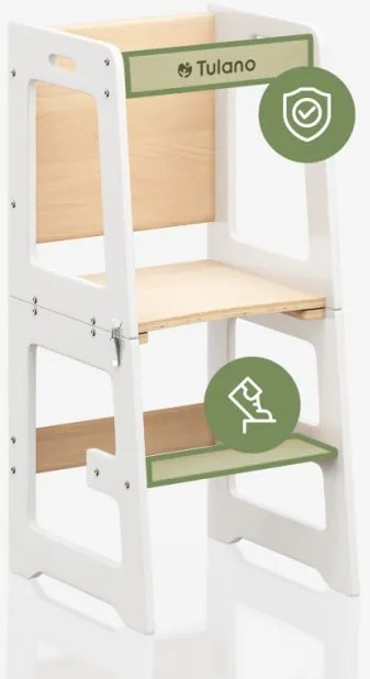 Učiaca veža 3v1 Mooby 35 naturálna / biela
