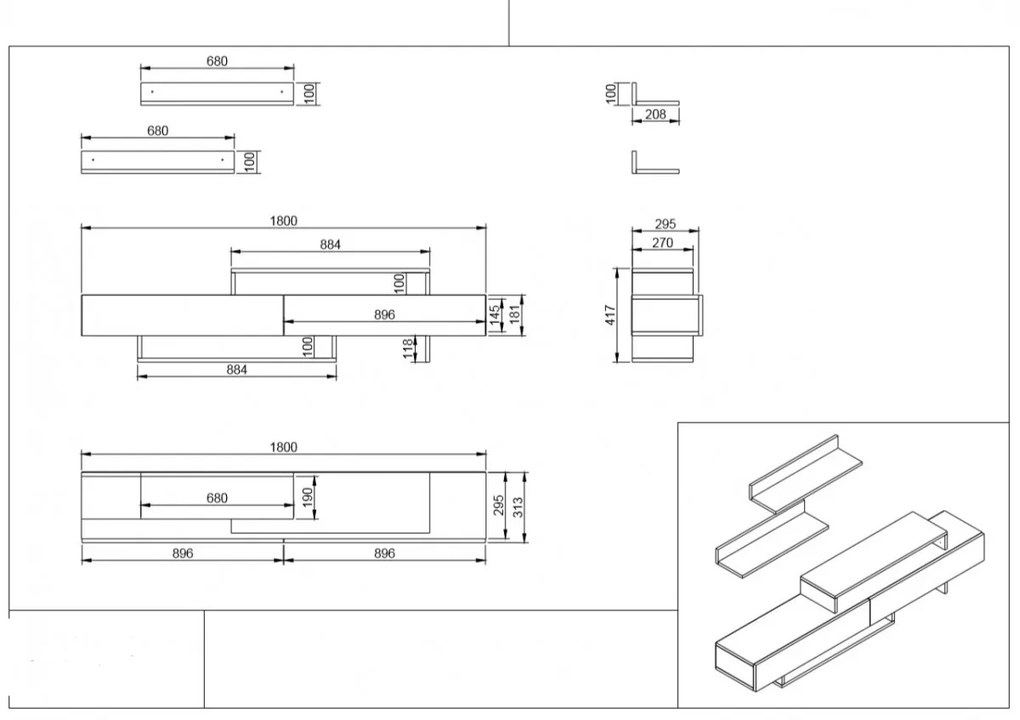 Obývacia stena Nirvána biela/tík