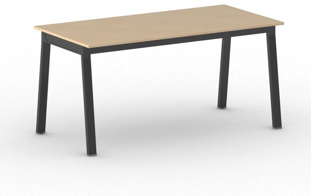 Kancelársky pracovný stôl PRIMO BASIC, čierna podnož, 1600 x 800 mm, buk