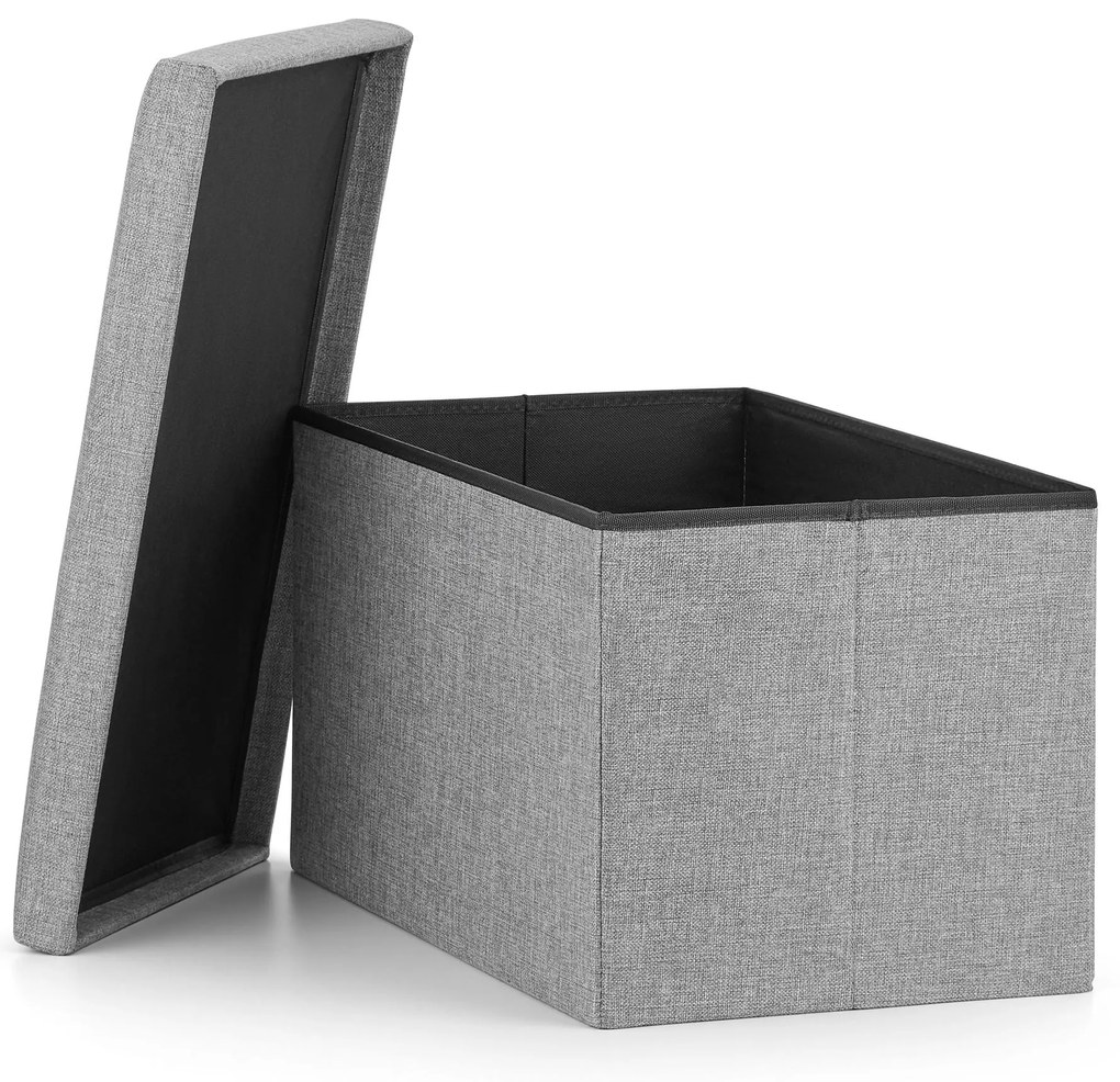 Sivý skladací taburet FURELA XL 60 x 38 x 38 cm