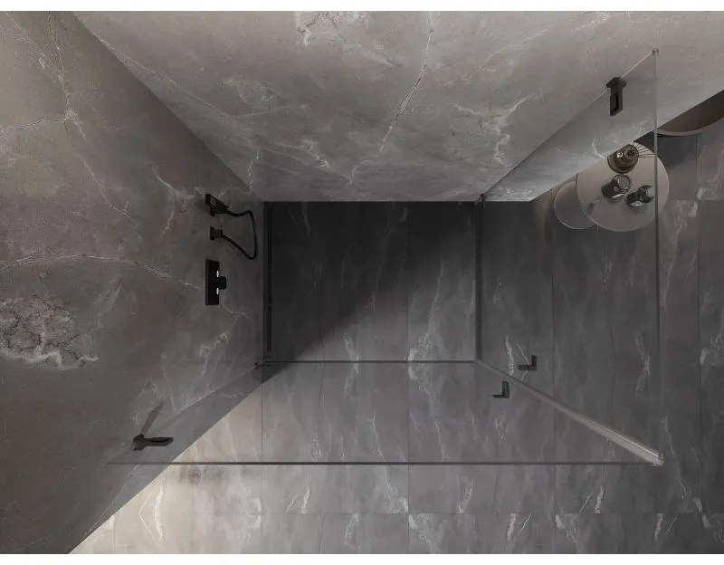 Mexen Lunar-B Duo výklopný sprchový kút 100 x 85 cm, číre sklo, grafitová, 832-100L-085P-95-00