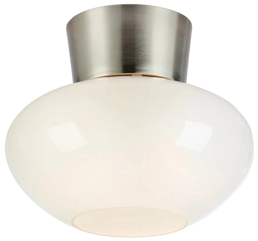 Biele/v striebornej farbe stropné svietidlo so skleneným tienidlom Malaga – Markslöjd