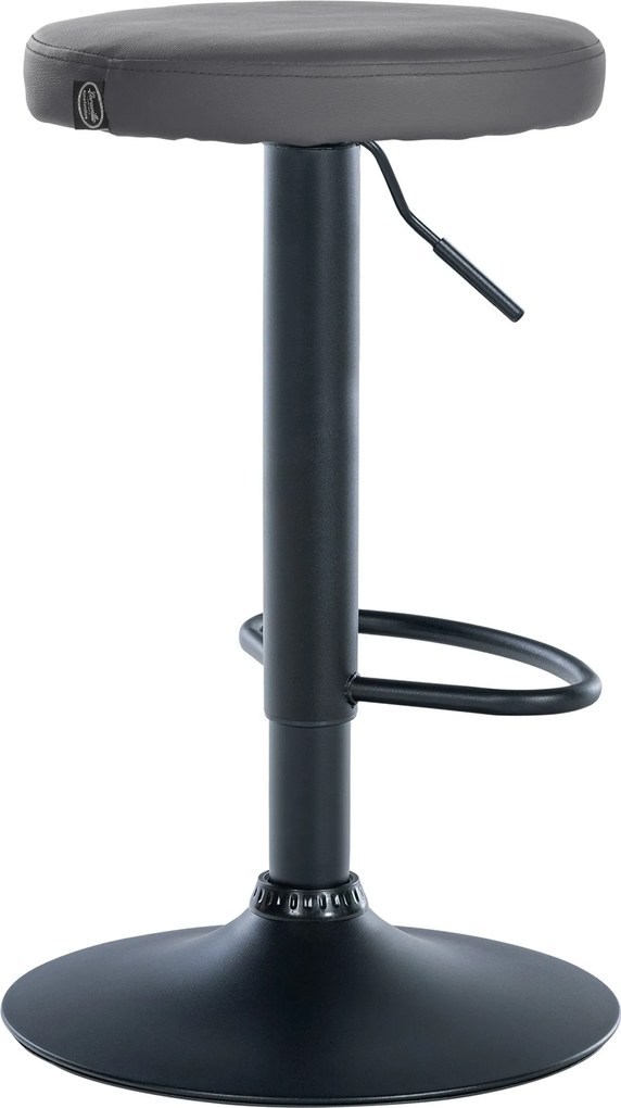 Barová stolička Ponte - koženka, čierny rám - Sivá