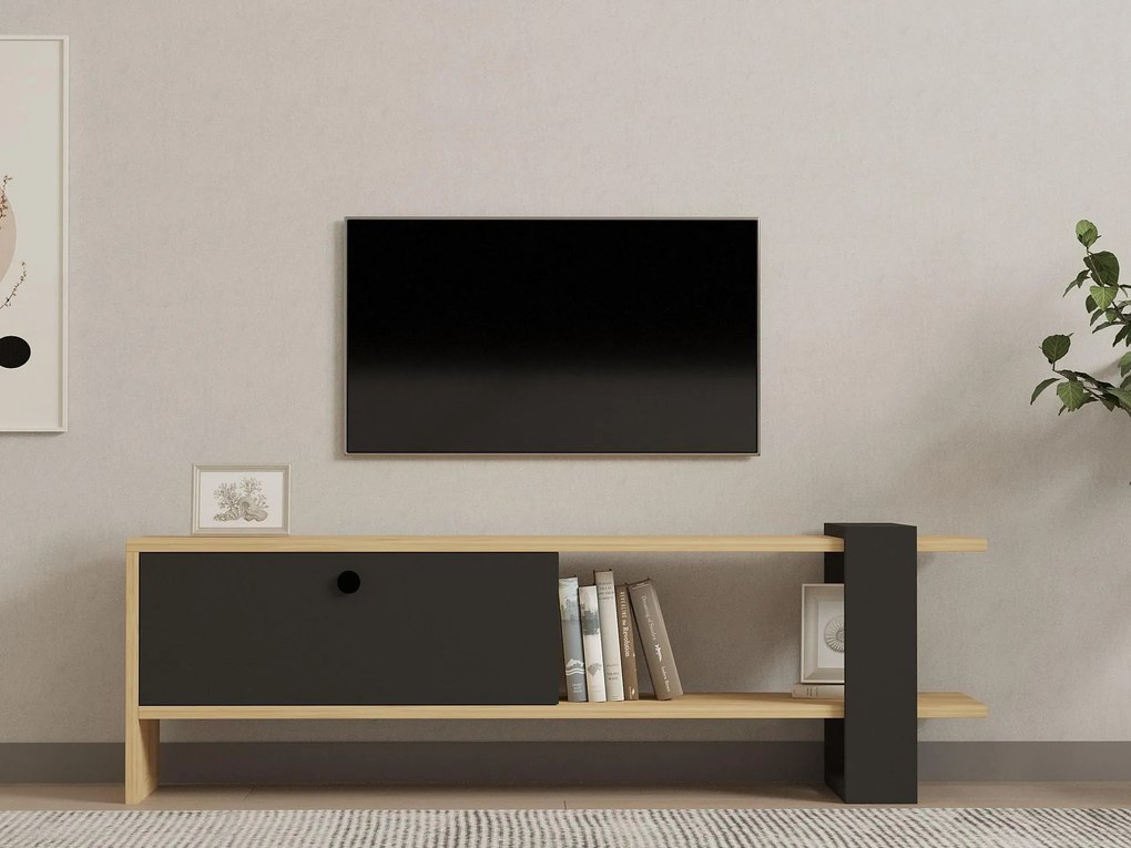 TV stolík/skrinka Balodu 1 (antracit + dub) . Vlastná spoľahlivá doprava až k Vám domov. 1095108