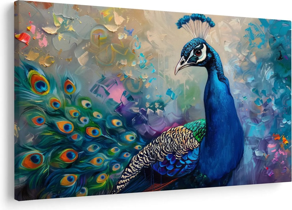 Obraz - Maľba páva (90x60 cm)