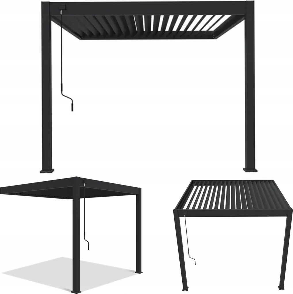 Nástenná záhradná pergola na terasu Elegance Wall 3x3 Antracit Gutroof