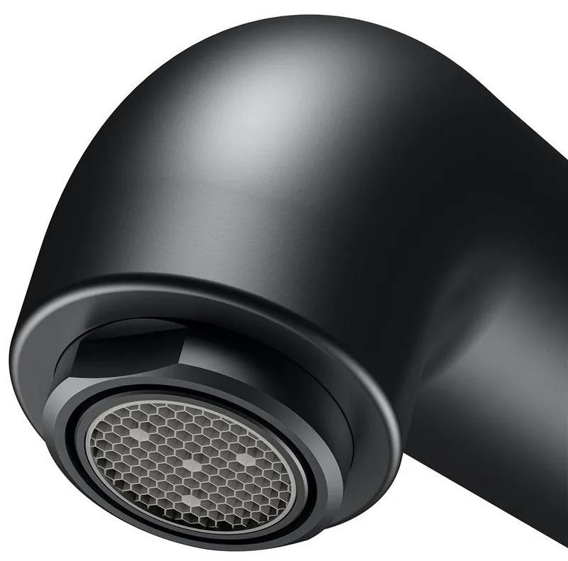 KEUCO IXMO Soft 1-otvorová páková umývadlová batéria pod omietku, okrúhla rozeta, výtok 165 mm, čierna matná, 59516370201