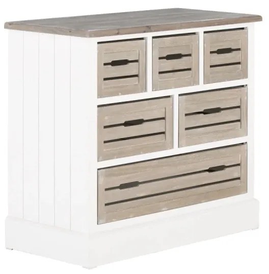 furniture-nabytek.cz - Masívna komoda Russel z paulovnie a MDF, lakovaná, biela