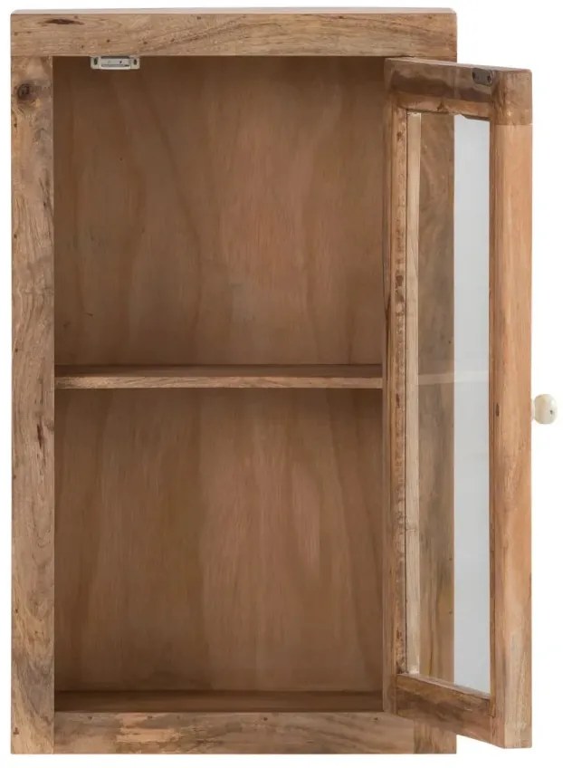 furniture-nabytek.cz - Masivní nástěnná skříňka Delhi z mangového dřeva, lakovaná, hnědá – 44×20×70 cm