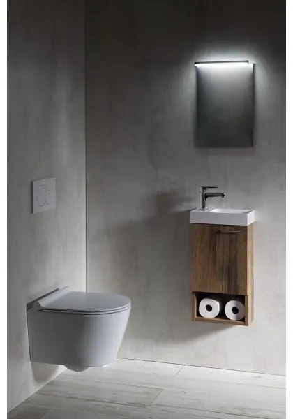 Sapho - Závesné umývadlo PICCOLINO 31x17 cm ľavé/liaty mramor/biela