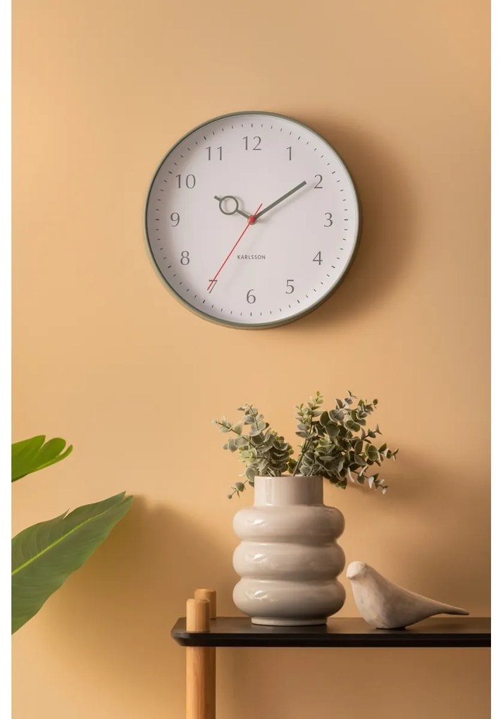 Karlsson 5992GR dizajnové nástenné hodiny zelená, pr. 30 cm