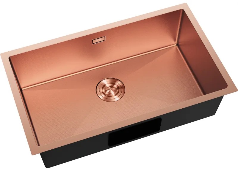 Mexen Trixo, 1-komorový nerezový drez 750 x 440 mm, brúsená meď, vzor voština, 6415751000-65HC